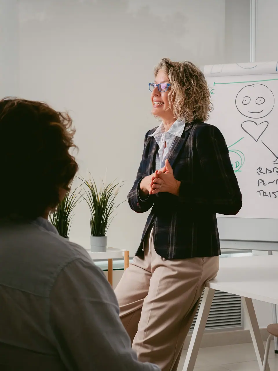 Diana en un taller con profesionales